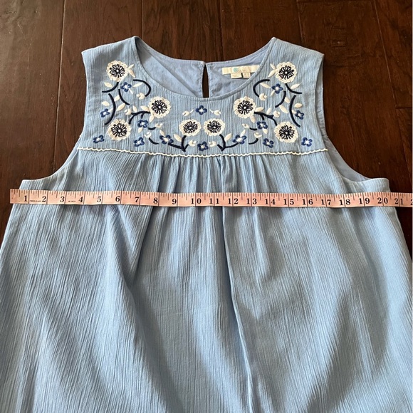 Boden Portia Blue Floral Embroidered Tank Top - Picture 8 of 10